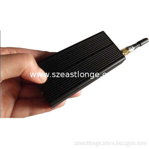 Black Gps 30dbm Portable Cell Phone Signal Jammer 808kb With 10m Range
